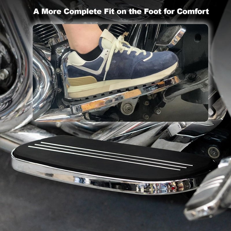 VASTMT Motorcycle Footboards Streamliner Front Driver Footboard for Harley Touring Road King Electra Glide Street Glide Road Glide 1986-Up and Trike Models 2008-Up, Softail FL 1986-2017, FLD 2012-2016 - Image 2